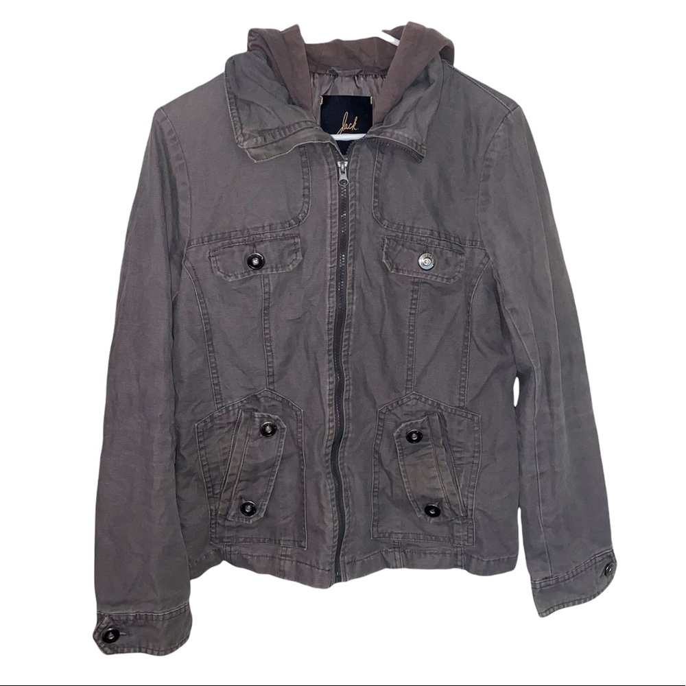 Jack Women’s Utility Jacket Hooded With Pockets Size Small-Medium